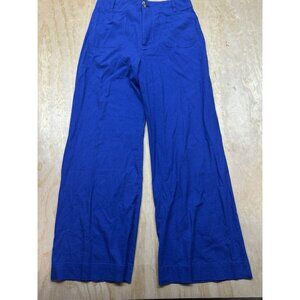 Maeve Anthropologie The Colette Pants NWTs $138 Sz 31 Linen Blend Blue Wide Leg